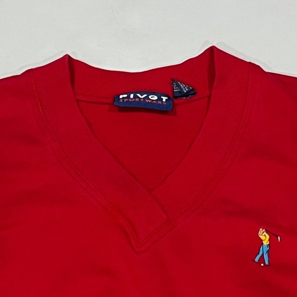 Vintage Pivot Sportware Red Golf Vest Embroidered Men Size Large - Picture 6 of 14